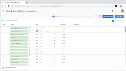 google data studio mongoDB: create report